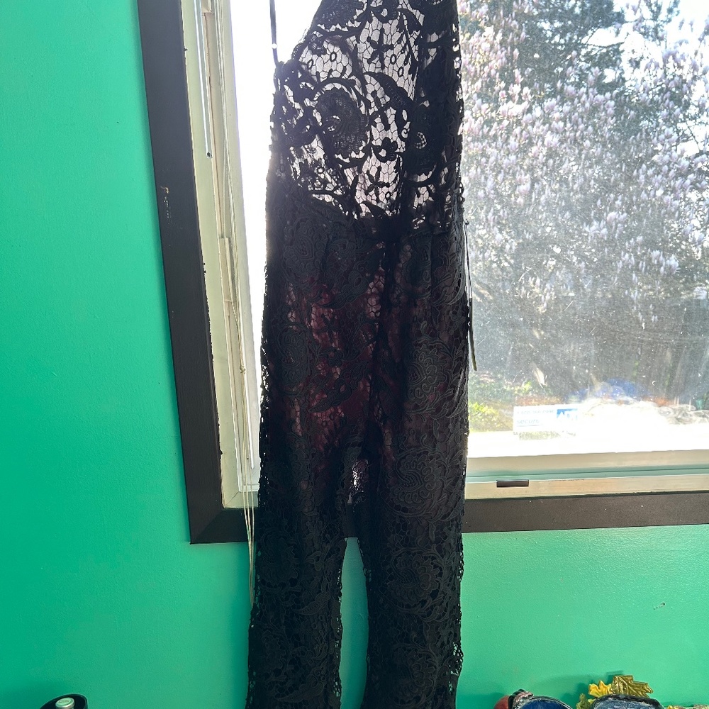 Stone cold fox black lace jumpsuit